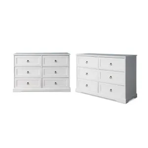 Hamptons Six Drawer - Wide Bundle - White - Mocka by Mocka., a Dressers & Chests of Drawers for sale on Style Sourcebook