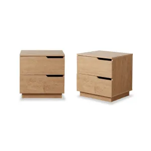 Zack Two Drawer Bedside Table - Natural Bundle - Mocka by Mocka., a Dressers & Chests of Drawers for sale on Style Sourcebook