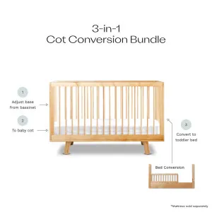 Aspen Natural 3-in-1 Cot Conversion Bundle - Natural Birch - Mocka by Mocka., a Cots & Bassinets for sale on Style Sourcebook