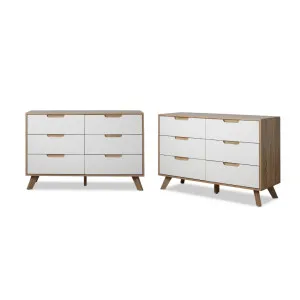 Chelsea Six Drawer - Wide Bundle - White/Natural - Mocka by Mocka., a Dressers & Chests of Drawers for sale on Style Sourcebook