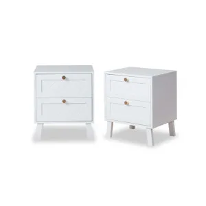 Genevieve Bedside Table Bundle - White - Mocka by Mocka., a Side Table for sale on Style Sourcebook