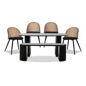 Eve Black Table Bench Seat and Avila Six Piece Dining Set - Mocka by Mocka., a Benches for sale on Style Sourcebook