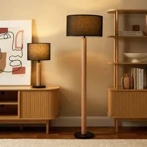 Eve Black Marble Two Piece Lamp Set - Black/Natural - Mocka by Mocka., a Lamps for sale on Style Sourcebook