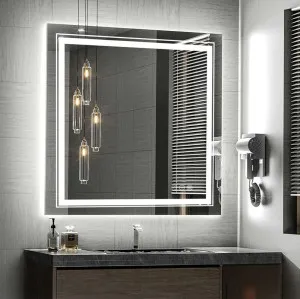Square Smart LED Bathroom Mirror 80cm x 80cm by Luxe Mirrors, a Vanity Mirrors for sale on Style Sourcebook