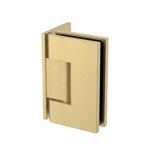 Industry Wall to Glass 90 Degree Hinge with L Type Mounting Plate - Soft Gold Brushed by Estelle, a Shower Hinges for sale on Style Sourcebook