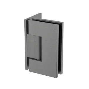 Industry Wall to Glass 90 Degree Hinge with L Type Mounting Plate -Brushed Gun Metal by Estelle, a Shower Hinges for sale on Style Sourcebook