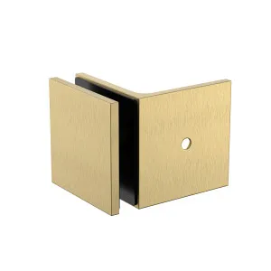 Industry 90 Degree Wall to Glass Bracket Soft Gold Brushed by Estelle, a Shower Hinges for sale on Style Sourcebook