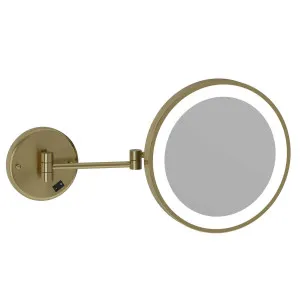 Thermogroup Ablaze 250 3x Magnification Concealed Bathroom Shaving Mirror - Brushed Brass L252CSMCBB by Thermogroup, a Mirrors for sale on Style Sourcebook