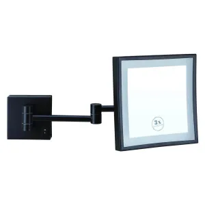 Thermogroup Ablaze 200x200 3x Magnification Concealed Bathroom Shaving Mirror - Matte Black LS205CSMCB by Thermogroup, a Mirrors for sale on Style Sourcebook
