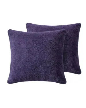 Mulberry Purple Snuggle Fleece European Pillowcase Pair by null, a Cushions, Decorative Pillows for sale on Style Sourcebook