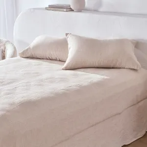 Muse Washed Linen Fitted Sheet Stone by Muse, a Sheets for sale on Style Sourcebook