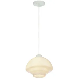 Fenwick Opal Glass Tiered Cascading Pendant - White by Lighting Inspirations, a Lighting for sale on Style Sourcebook