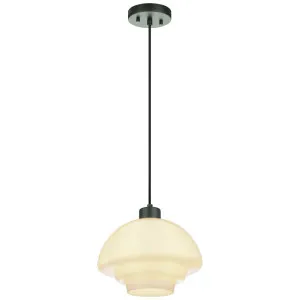 Fenwick Opal Glass Tiered Cascading Pendant - Black by Lighting Inspirations, a Lighting for sale on Style Sourcebook