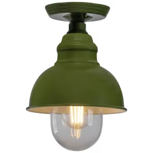Parkway Small Classic Dome Outdoor Under Eave - Olive Green by Lighting Inspirations, a Lighting for sale on Style Sourcebook