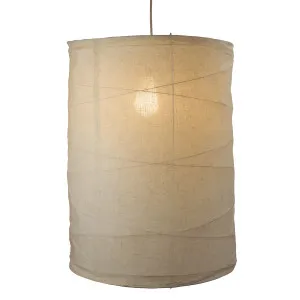 Oriel Lighting Boheme Linen Shade Pendant with Spiralling Cane Ribs - Medium by Oriel Lighting, a Lighting for sale on Style Sourcebook
