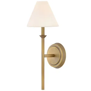 Hinkley Greta Modern Wall Light with Opal Glass Shade - Heritage Brass by Hinkley, a Lighting for sale on Style Sourcebook