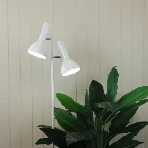 Oriel Lighting Vespa Twin Head Adjustable Floor Lamp - White by Oriel Lighting, a Lighting for sale on Style Sourcebook