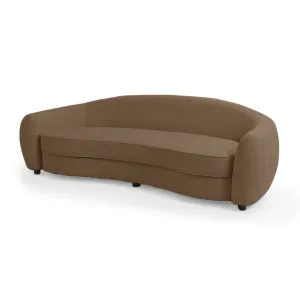 Brisol 3.5 Seater Velvet Curved Sofa in Warm Taupe Brown by Luxo Furniture, a Sofas for sale on Style Sourcebook