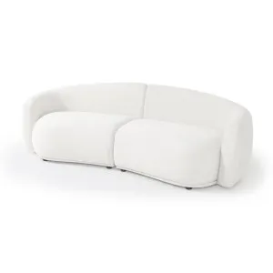 Talor 2-seater Curved Velvet Modular Sofa in Cream White by Luxo Furniture, a Sofas for sale on Style Sourcebook