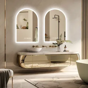 Arch LED Bathroom Vanity Mirror 60cm x 90cm by Luxe Mirrors, a Illuminated Mirrors for sale on Style Sourcebook