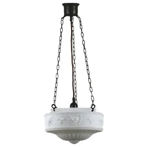 Senator Classic Medium Textured Opal Glass Pendant - Patina by Lighting Inspirations, a Lighting for sale on Style Sourcebook