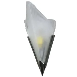 7011 Sculptural V-Shape Frost Glass Wall Sconce - Chrome by Lighting Inspirations, a Wall Lighting for sale on Style Sourcebook