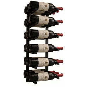 KingsBottle 18 Bottle Offset Peg Metal Rail Wall-Mounted Wine Rack RAIL0684-WPH03MBK by KingsBottle, a Refrigerators, Freezers for sale on Style Sourcebook