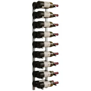 KingsBottle 18 Bottle Offset Peg Metal Rail Wall-Mounted Wine Rack RAIL1026-WPH02MBK by KingsBottle, a Refrigerators, Freezers for sale on Style Sourcebook