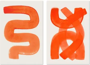 Bright Orange Strokes, Set Of 2 by Gioia Wall Art, a Prints for sale on Style Sourcebook
