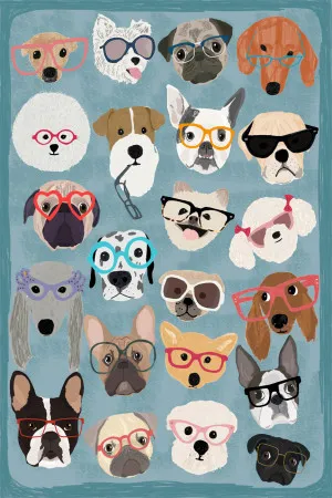 Puzzle Dogs In Glasses, By Hanna Melin by Gioia Wall Art, a Prints for sale on Style Sourcebook