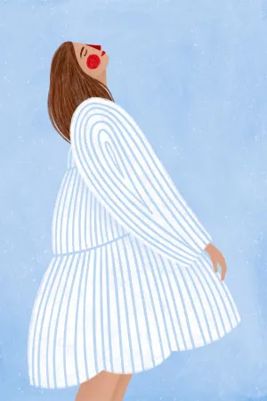 The Woman With The Blue Stripes by Gioia Wall Art, a Prints for sale on Style Sourcebook
