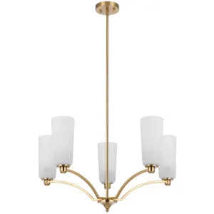 Telbix Brevan Classic 5 Light Alabaster Glass Pendant - Antique Gold by Telbix, a Lighting for sale on Style Sourcebook