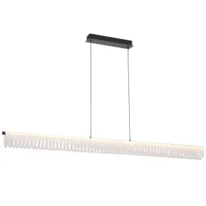 Telbix Romay 1500mm Sculptural Opal LED Linear Pendant - Black by Telbix, a Lighting for sale on Style Sourcebook