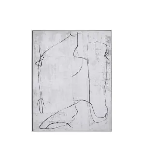 Hand-Painted Linear Silence II Wall Art Canvas 110cm x 140cm by Luxe Mirrors, a Prints for sale on Style Sourcebook