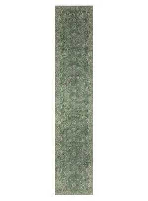 Vinchi Tonal Distressed Green Runner Rug by Miss Amara, a Persian Rugs for sale on Style Sourcebook