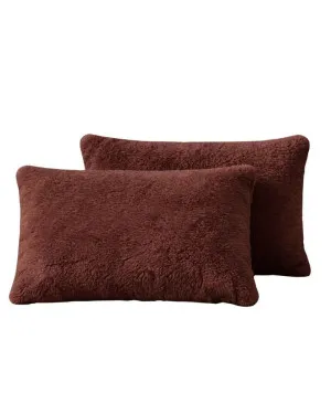 Deep Mahogany Snuggle Fleece Pillowcase Pair by null, a Pillow Cases for sale on Style Sourcebook