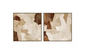 Earth Tone Abstract Wall Art Canvas Set 80cm x 80cm by Luxe Mirrors, a Prints for sale on Style Sourcebook