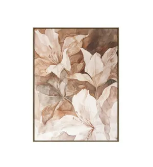 Floral in Warm Neutrals Wall Art Canvas 80cm x 120cm by Luxe Mirrors, a Prints for sale on Style Sourcebook