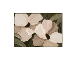 Floral in Beige & Green Wall Art Canvas 80cm x 120cm by Luxe Mirrors, a Prints for sale on Style Sourcebook