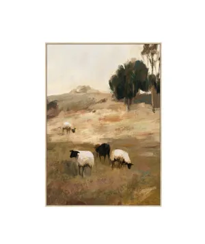 Sheep in Meadow Wall Art Canvas 80cm x 120cm by Luxe Mirrors, a Prints for sale on Style Sourcebook