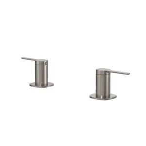 SYMMETRY Quarter Turn Lever Basin Tap Set Brushed Nickel by Highgrove Bathrooms, a Bathroom Taps & Mixers for sale on Style Sourcebook