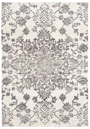 Issey Ivory And Grey Tribal Rug by Miss Amara, a Persian Rugs for sale on Style Sourcebook