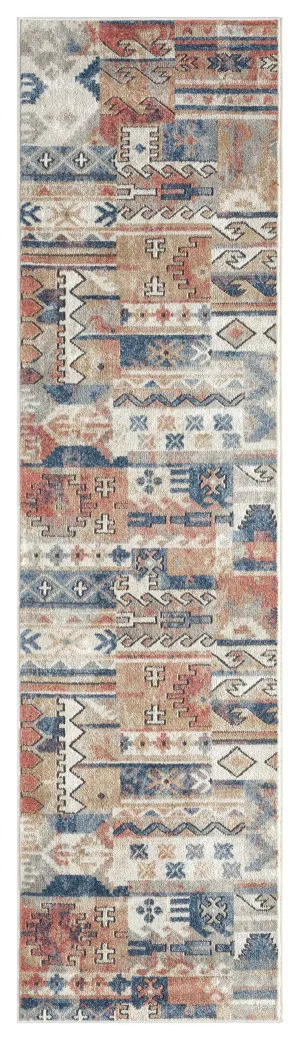 Pippa Orange And Blue Multi Colour Tribal Runner Rug by Miss Amara, a Contemporary Rugs for sale on Style Sourcebook