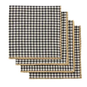 Set/4 Margot Cotton Napkins 40x40cm Ivory & Black by Coast to Coast, a Napkins for sale on Style Sourcebook