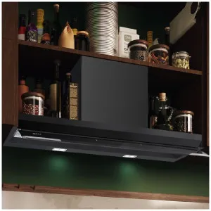 NEFF 90cm N 90 Integrated Rangehood Clear glass black printed Matt Black D99XET2S5 by NEFF, a Rangehoods for sale on Style Sourcebook
