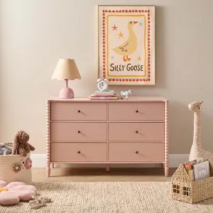 Betti Bobbin Six Drawer - Pink - Mocka by Mocka., a Dressers & Chests of Drawers for sale on Style Sourcebook