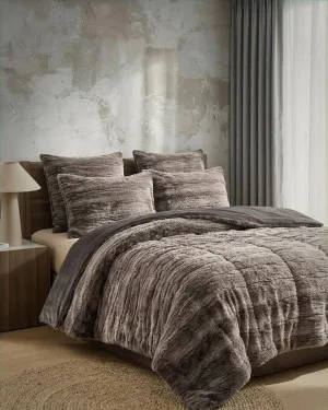 Deep Cocoa Rabbit Fur Comforter Set by null, a Quilts & Bedspreads for sale on Style Sourcebook