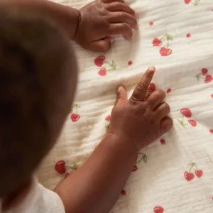 Organic Cotton Blanket - Cherry Heart - Mocka by Mocka., a Cots & Bassinets for sale on Style Sourcebook