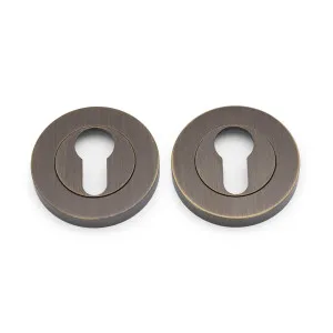 Aged Brass Euro Escutcheon (Pair) - Solid Brass by Manovella, a Door Hardware for sale on Style Sourcebook