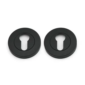 Matt Black Euro Escutcheon (Pair) - Solid Brass by Manovella, a Door Hardware for sale on Style Sourcebook